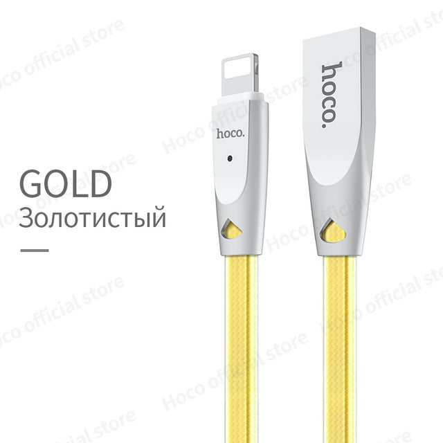 HOCO Original Zinc Alloy Jelly Knitted Charging Cable for Apple Lightning to USB Metal Charger Sync Data for iPhone iPad iPod