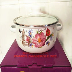 CASSEROLES ENAMEL COOKING POT STOCK / SOUP UTENSIL CERAM KITCHEN TOOL COOKWARE