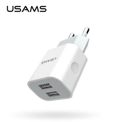 USAMS 2 Ports USB Charger 5V 2.4A totally EU/UK  Standard Mobile Phone Universal USB Travel Wall Charger for iPhone Samsung