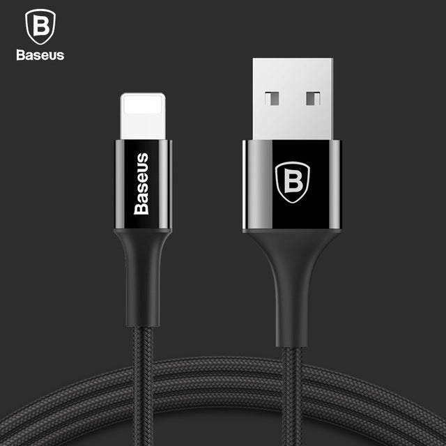 Baseus LED Light USB Cable For iPhone 8 7 6 USB Charger Cable For iPhoneX iPad Fast Charger Charging Cable 2A Mobile Phone Cable