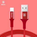 Baseus LED Light USB Cable For iPhone 8 7 6 USB Charger Cable For iPhoneX iPad Fast Charger Charging Cable 2A Mobile Phone Cable