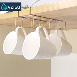 10 Hooks Pantry Cabinet Kitchen Storage Hanging Mug Hanger Holder Utility Cookware Hook Rack Hanging Storage Hanger Organizer