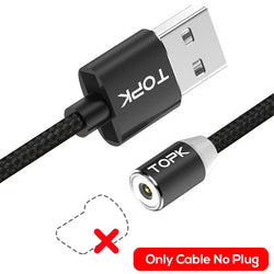 TOPK 1M LED Magnetic Cable For iPhone X 8 7 Plus iPad Air & Micro USB Cable & USB Type C Cable Nylon Braided Magnet Charger