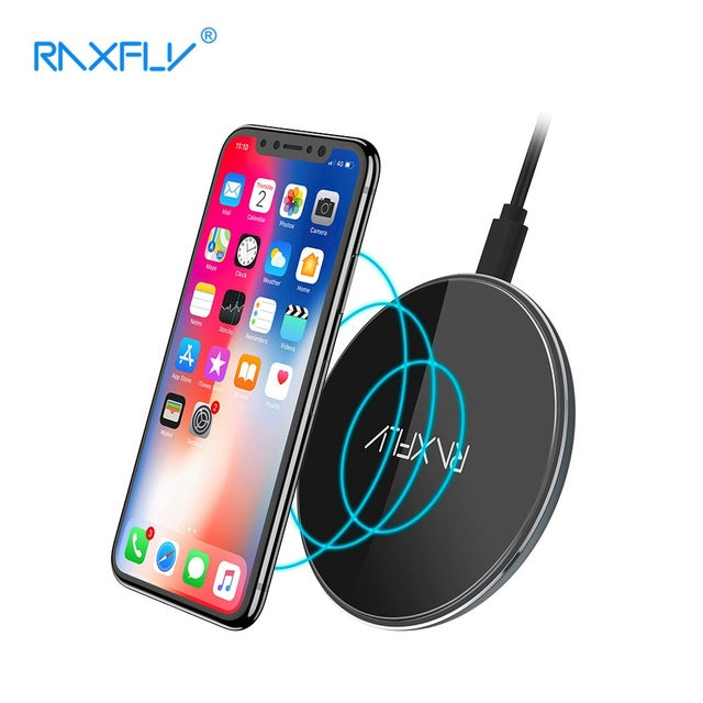 RAXFLY QI Wireless Charger For Samsung S8 Plus Galaxy Note 8 S7 S6 Edge 5V/1.8A Charging Quick Charge For iPhone 8 X Nexus 5 6