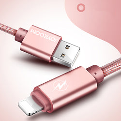 Joyroom USB Cable For iPhone 7 ios 1m 2m LED Charger Data Cable For iPhone 7 6 6S Plus 5 5S  iPad Mobile Phone Cables