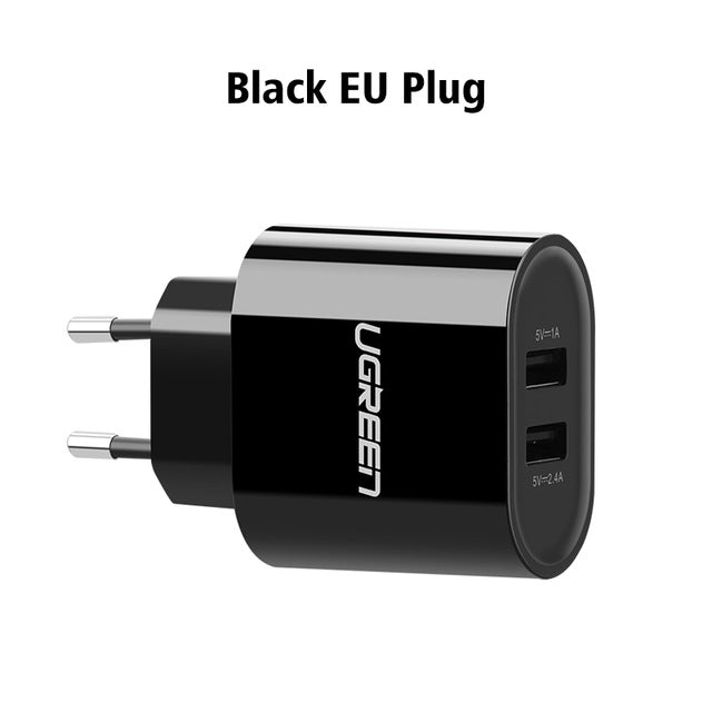 Ugreen 17W Fast USB Charger Dual USB Wall Charger Adapter Universal Mobile Phone Charger for iPhone 8 Samsung S8 Tablet Charger