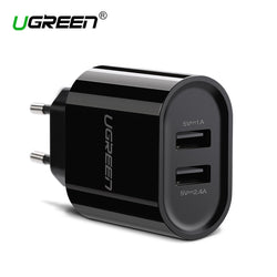 Ugreen 17W Fast USB Charger Dual USB Wall Charger Adapter Universal Mobile Phone Charger for iPhone 8 Samsung S8 Tablet Charger