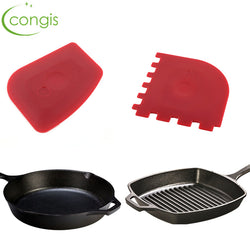 Congis 2PC/Set Dutch Pot Silicone Cleaning Blade Barbecue Pan Practical Cleaning Tools Heat-Resistant Kitchen Cleaning Tools