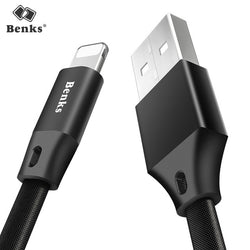 Benks Usb Cable For iPhone 5 6 6s 7 8 X Super Elasticity 2A Fast Charging Charger Adapter Flat Nylon-braided Mobile Phone Cables